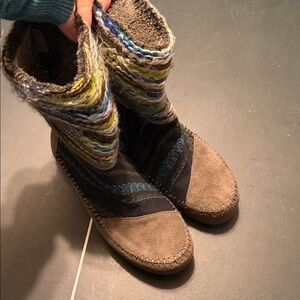 Multicolor Knit Women's Boots
